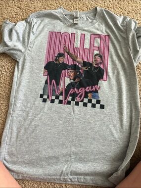 Graphic Tee with Pink 'Wallen Morgan' Design